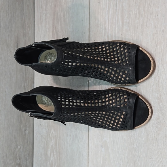 Vince Camuto Women Tresin Leather Ankle Open Toe Heels shoes sz 8M - Picture 3 of 10